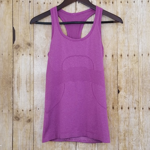 lululemon athletica Tops - Lululemon Swiftly Tech Racerback Purple Stripe (4)